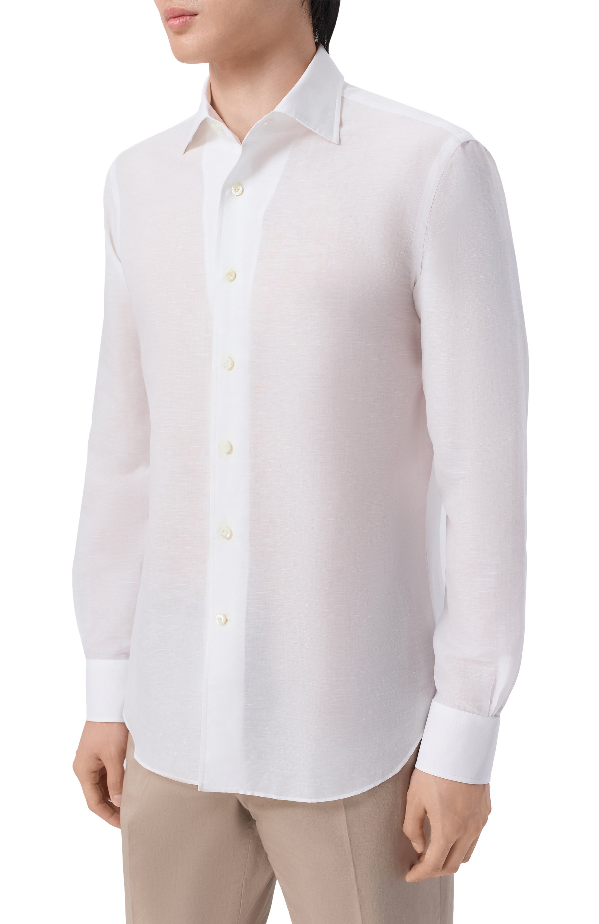 Сорочка изо льна и хлопка ALESSANDRO GHERARDI, арт. D0UBLE/7639, фото 3