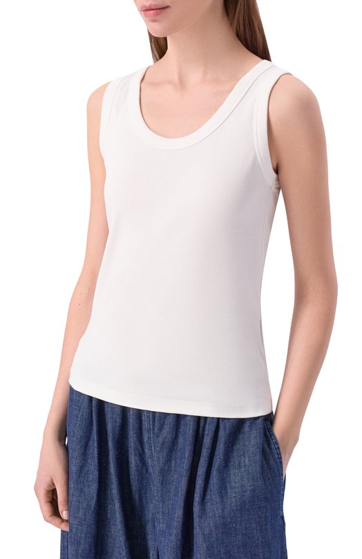 Хлопковая майка Weekend Max Mara WKDMULTIC Белый  WKDMULTIC Фото 3