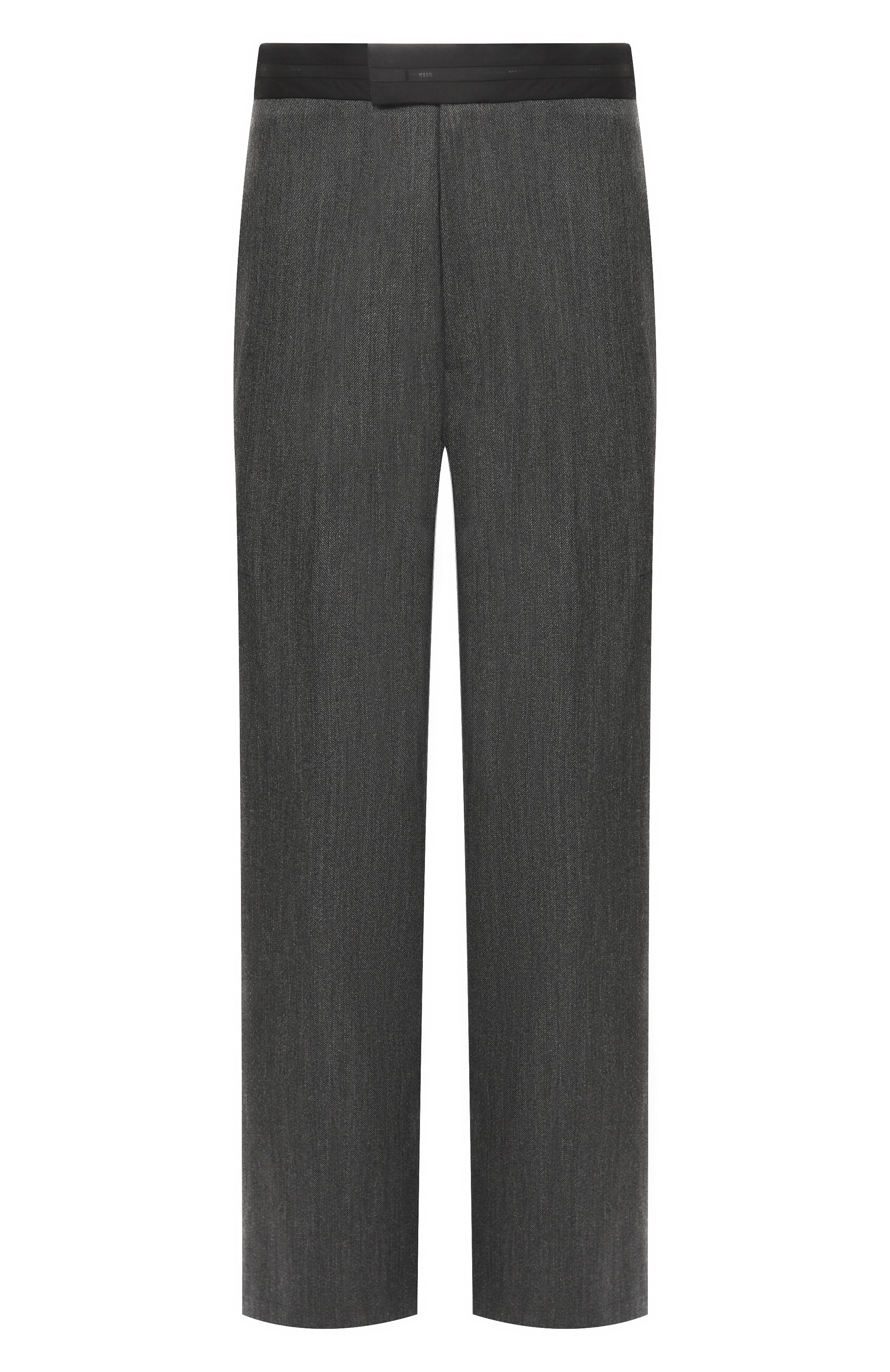 Шерстяные брюки MSGM темно-серого цвета по цене 41350 руб., арт. 3940MP13/257506, фото 1 Шерстяные брюки MSGM, арт. 3940MP13/257506, фото 1