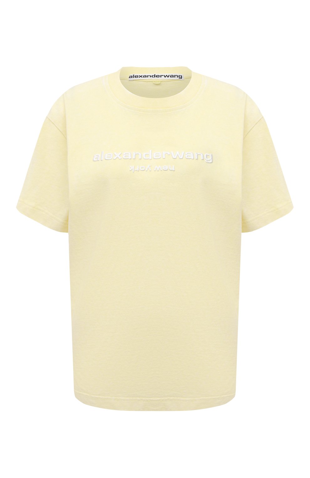 Хлопковая футболка ALEXANDER WANG желтого цвета по цене 25700 руб., арт. UCC1211030, фото 1 Хлопковая футболка ALEXANDER WANG, арт. UCC1211030, фото 1