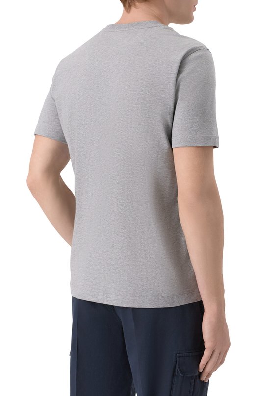 Хлопковая футболка Aeronautica Militare TS1580UJ00372_001 Серый  TS1580UJ00372_001 Фото 4