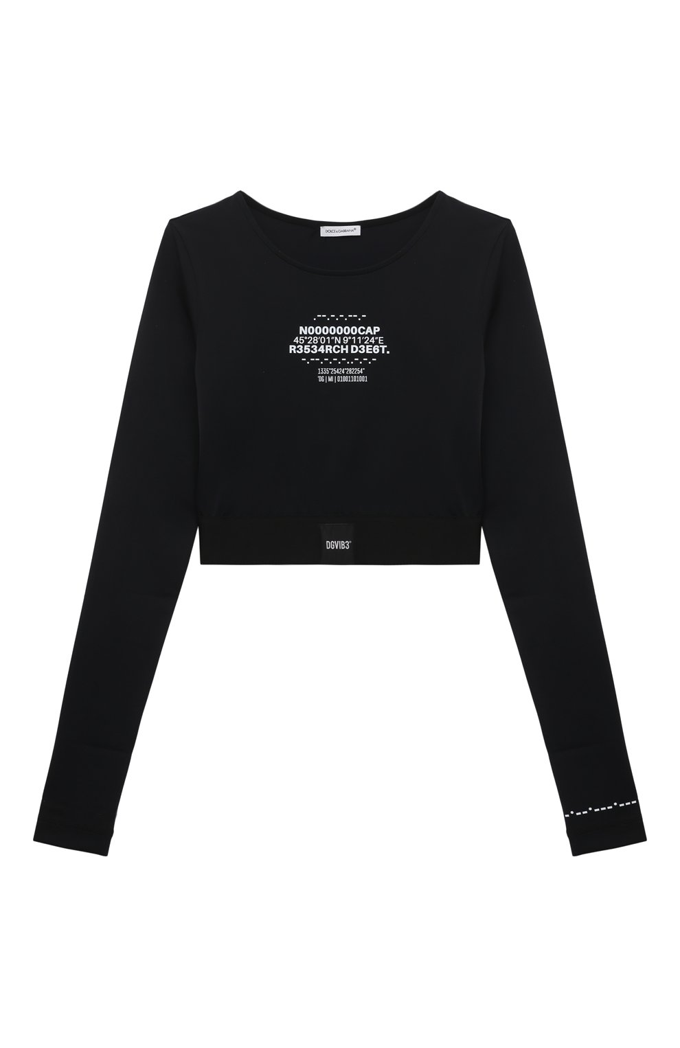 Укороченный топ DOLCE & GABBANA черного цвета по цене 35050 руб., арт. L8JTNF/G7M7E, фото 1 Укороченный топ DOLCE & GABBANA, арт. L8JTNF/G7M7E, фото 1