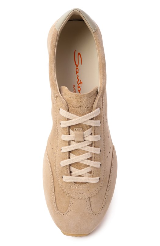 Замшевые кроссовки Santoni WBGG61356BIFTTKR Бежевый  WBGG61356BIFTTKR Фото 6
