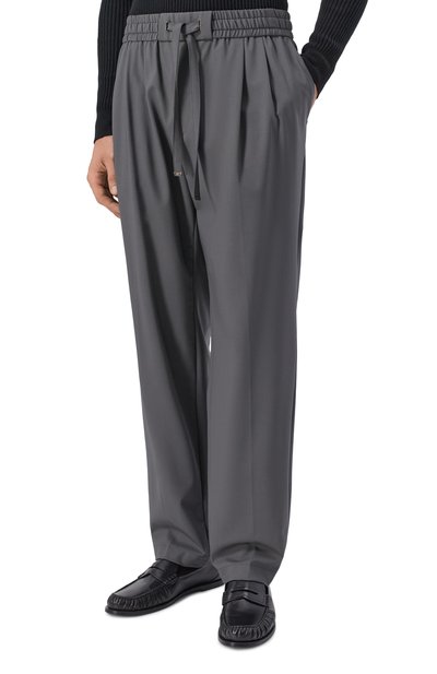 Шерстяные брюки DOLCE & GABBANA темно-серого цвета по цене 98950 руб., арт. GP26FZ/FUBG5, фото 3 Шерстяные брюки DOLCE & GABBANA, арт. GP26FZ/FUBG5, фото 3