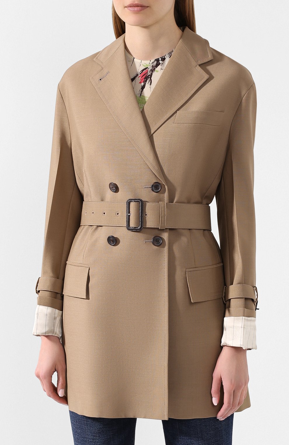 Шерстяной жакет PRADA бежевого цвета по цене 255000 руб., арт. P659MH-G54-F0065, фото 3 Шерстяной жакет PRADA, арт. P659MH-G54-F0065, фото 3