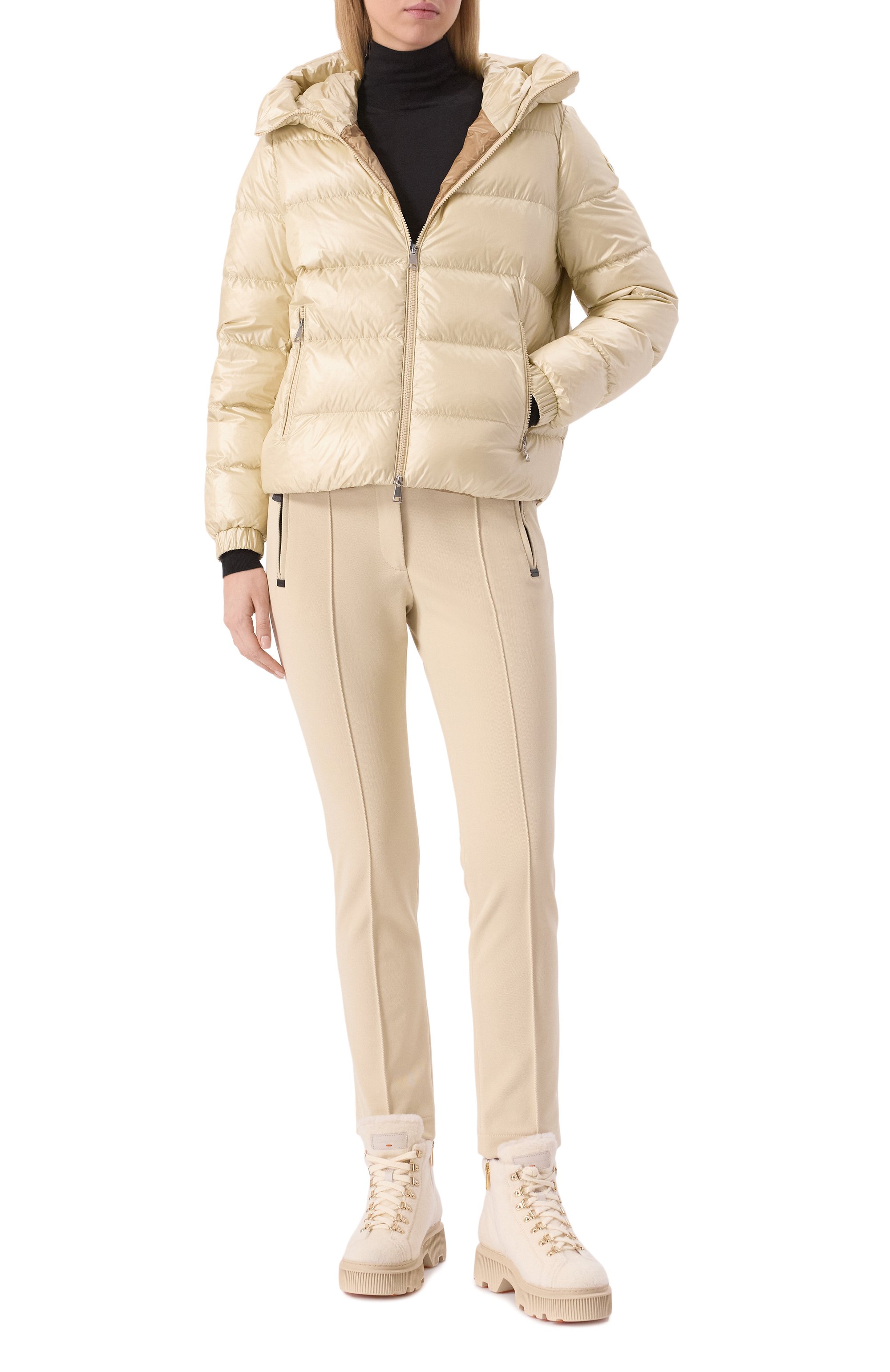 Брюки MONCLER GRENOBLE кремового цвета по цене 89950 руб., арт. 2A000-06-53064, фото 2 Брюки MONCLER GRENOBLE, арт. 2A000-06-53064, фото 2
