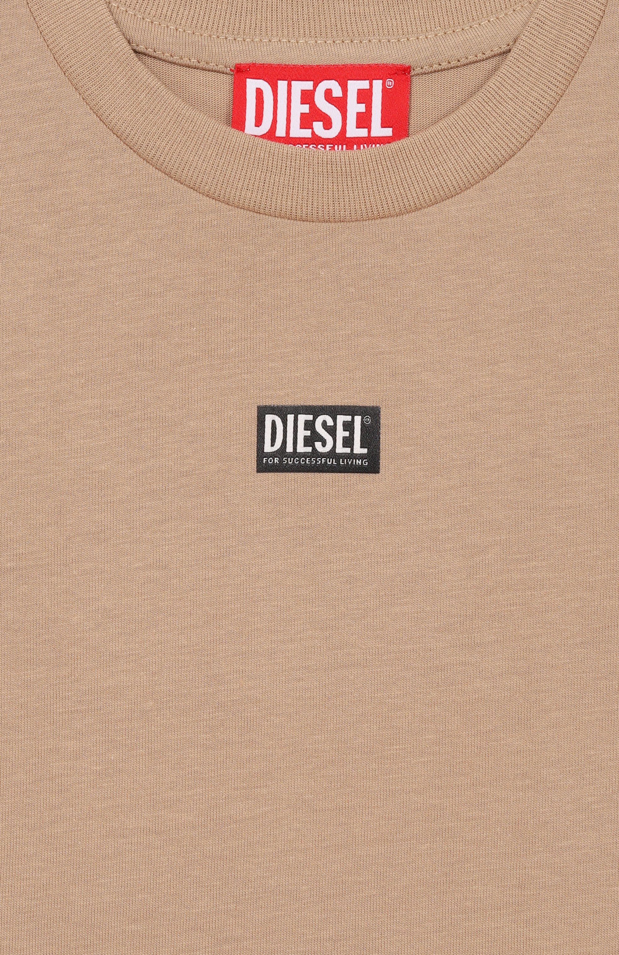 Хлопковая футболка DIESEL бежевого цвета по цене 4235 руб., арт. J02770/0CATM, фото 3 Хлопковая футболка DIESEL, арт. J02770/0CATM, фото 3