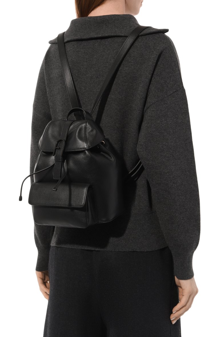 Женский рюкзак flow FURLA черного цвета, арт. WB01084/BX2045 | Фото 2 (Размер: medium; Материал: Натуральная кожа, Текстиль; Материал сплава: Проставлено; Драгоценные камни: Проставлено; Стили: Кэжуэл)