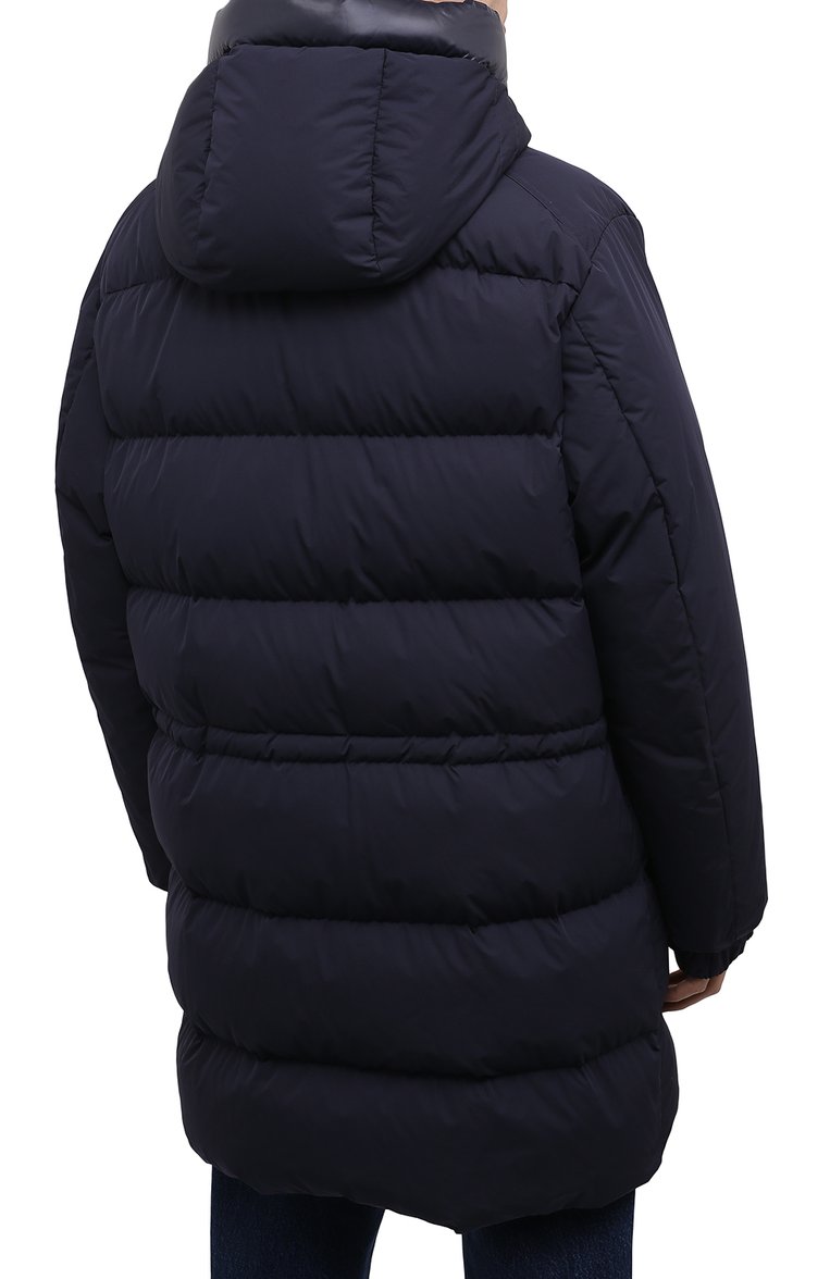 Мужская пуховик commercy MONCLER темно-синего цвета, арт. G2-091-1C000-15-54A91 | Фото 4 (Материал внешний: Синтетический материал; Материал подклада: Синтетический материал; Ру�кава: Длинные; Длина (верхняя одежда): До середины бедра; Материал утеплителя: Пух и перо; Кросс-КТ: Куртка; Мужское Кросс-КТ: пуховик-короткий; Стили: Кэжуэл; Драгоценные камни: Проставлено; Материал сплава: Проставлено)