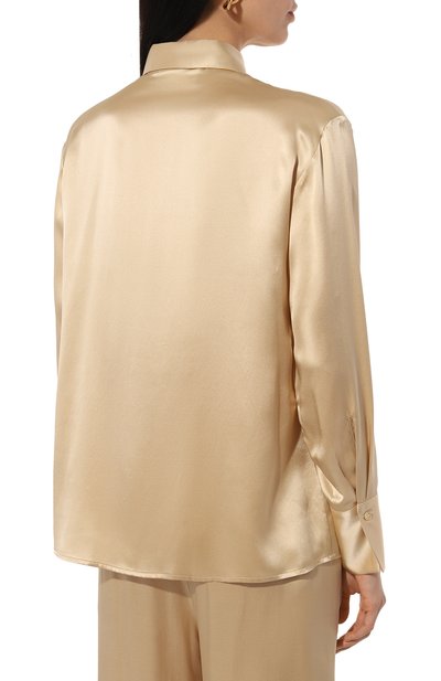 Шелковая рубашка ERIKA CAVALLINI золотого цвета по цене 64950 руб., арт. P4WS06, фото 4 Шелковая рубашка ERIKA CAVALLINI, арт. P4WS06, фото 4