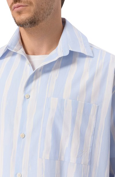 Хлопковая рубашка JACQUEMUS голубого цвета по цене 61400 руб., арт. 26ESHM00605/AW00691, фото 5 Хлопковая рубашка JACQUEMUS, арт. 26ESHM00605/AW00691, фото 5