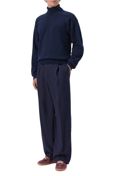 Шерстяные брюки JIL SANDER темно-синего цвета по цене 235500 руб., арт. J22KA0372/J40333, фото 2 Шерстяные брюки JIL SANDER, арт. J22KA0372/J40333, фото 2
