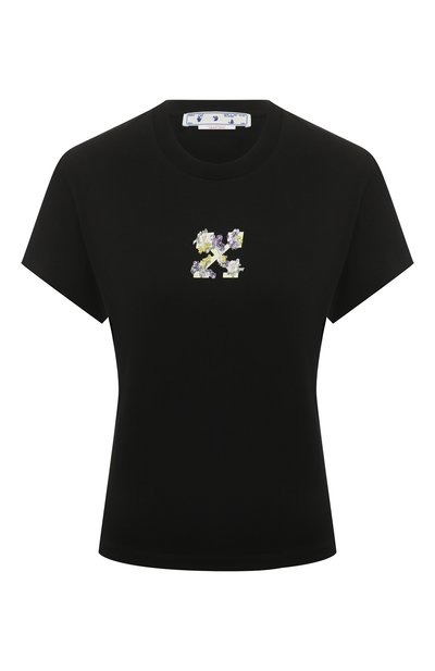 Женская хлопковая футболка OFF-WHITE, арт. OWAA112F22JER001