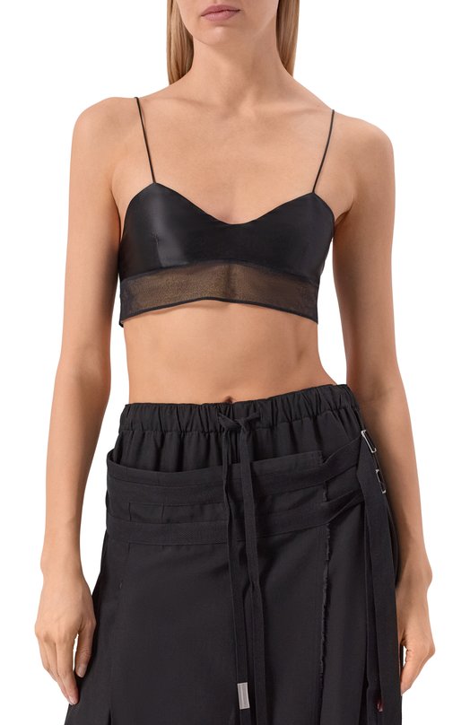 Шелковый топ Ann Demeulemeester B0012716/FA134 Чёрный  B0012716/FA134 Фото 3