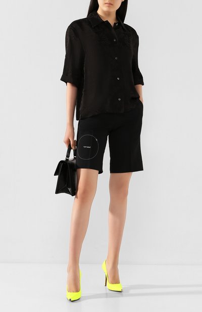 Шорты из вискозы OFF-WHITE черного цвета по цене 45300 руб., арт. 0WCA110S20FAB0011000, фото 2 Шорты из вискозы OFF-WHITE, арт. 0WCA110S20FAB0011000, фото 2