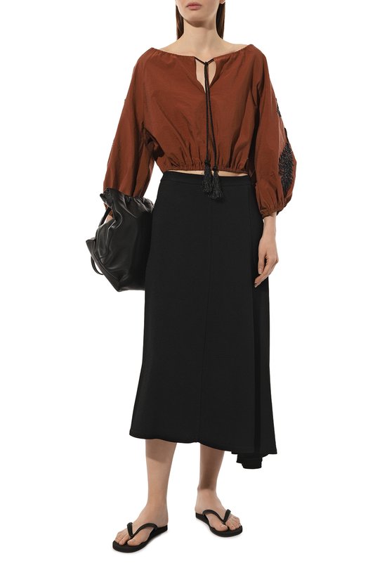 Хлопковый топ crem38 Коричневый, фото 2