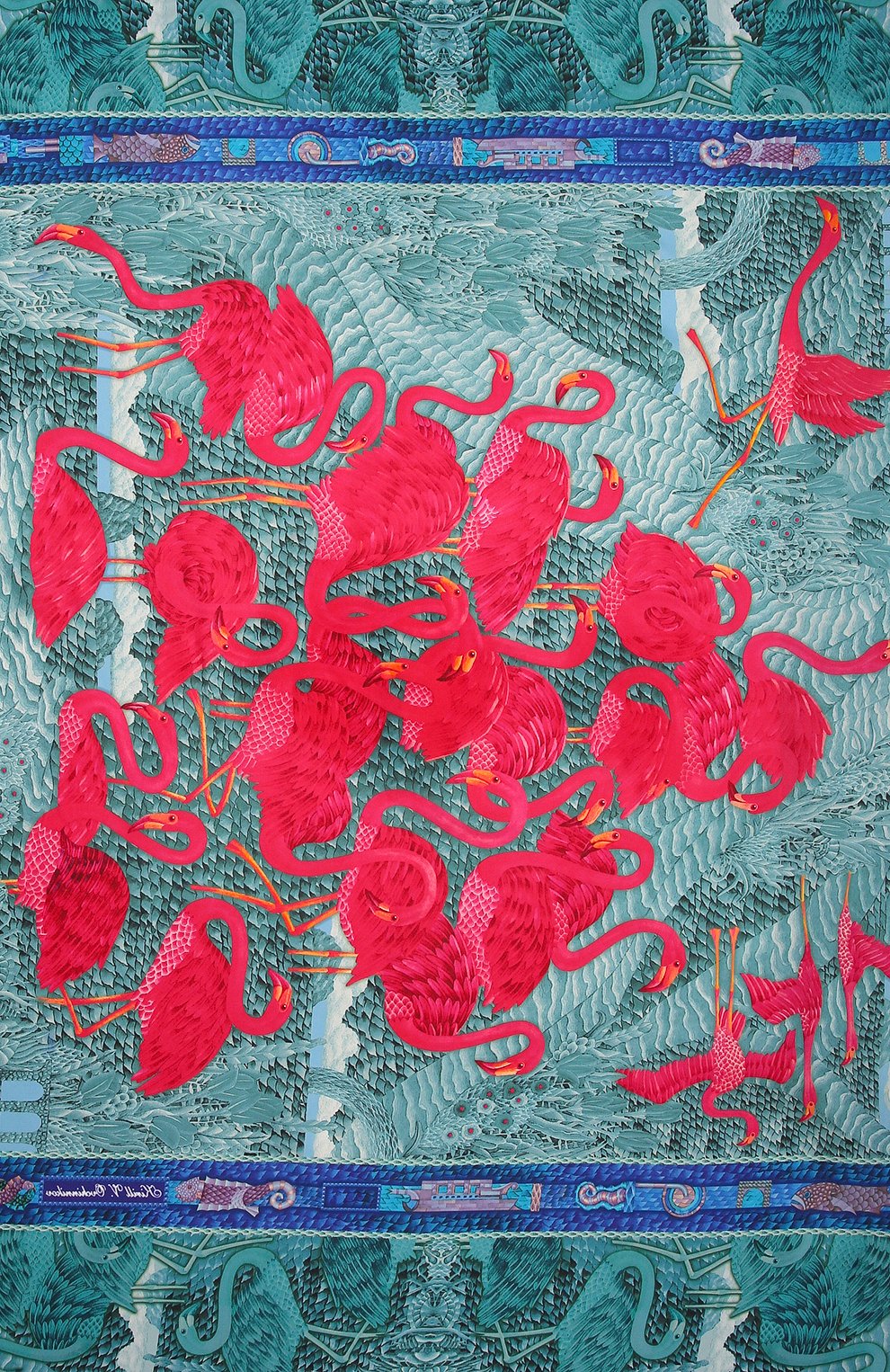 Шелковый платок flamingo ice KIRILL OVCHINNIKOV, арт. 135\Fi, фото 4