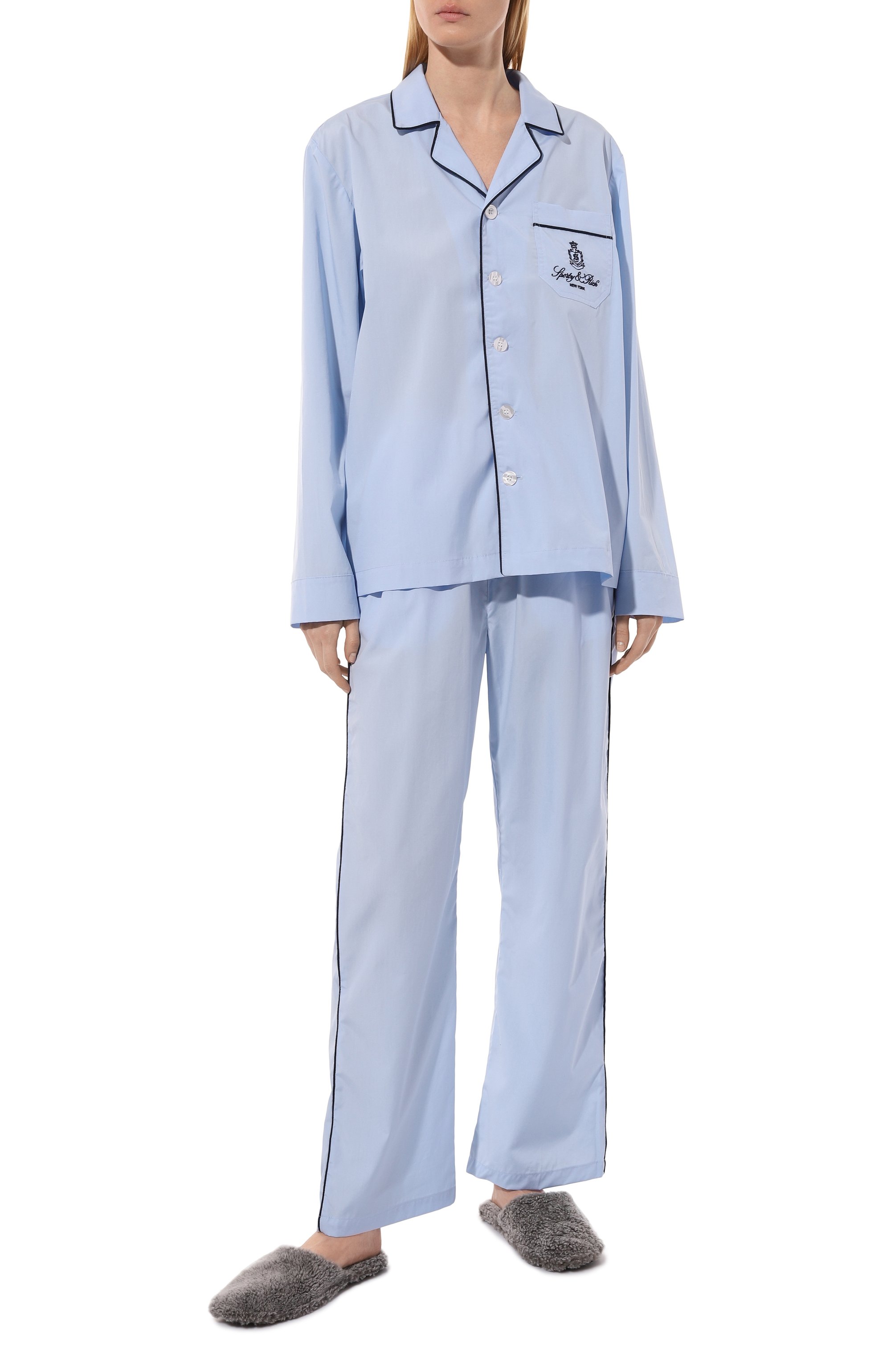 Хлопковые брюки SPORTY AND RICH, арт. PA010516313BL50, фото 2