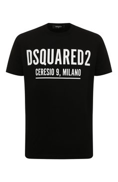 Мужская хлопковая футболка DSQUARED2 черного цвета, арт. S71GD1058/S23009 | Фото 1 (Рукава: Короткие; Длина (для топов): Стандартные; Материал внешний: Хлопок; Принт: С принтом; Стили: Гранж; Размерность: Маломерит; Материал сплава: Проставлено; Драгоценные камни: Проставлено)