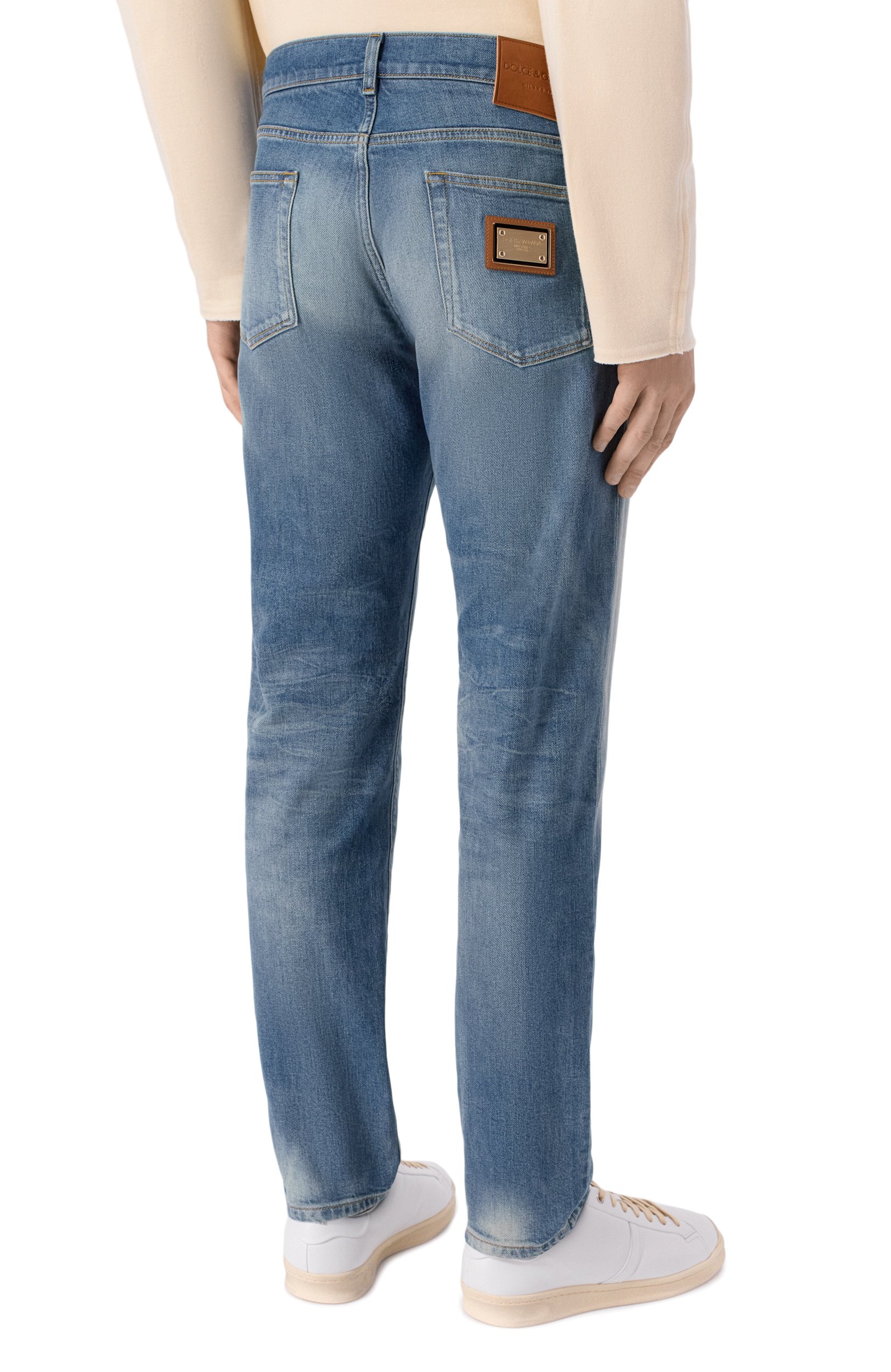 Джинсы slim DOLCE & GABBANA синего цвета по цене 89950 руб., арт. GY07CD/G8P04, фото 4 Джинсы slim DOLCE & GABBANA, арт. GY07CD/G8P04, фото 4