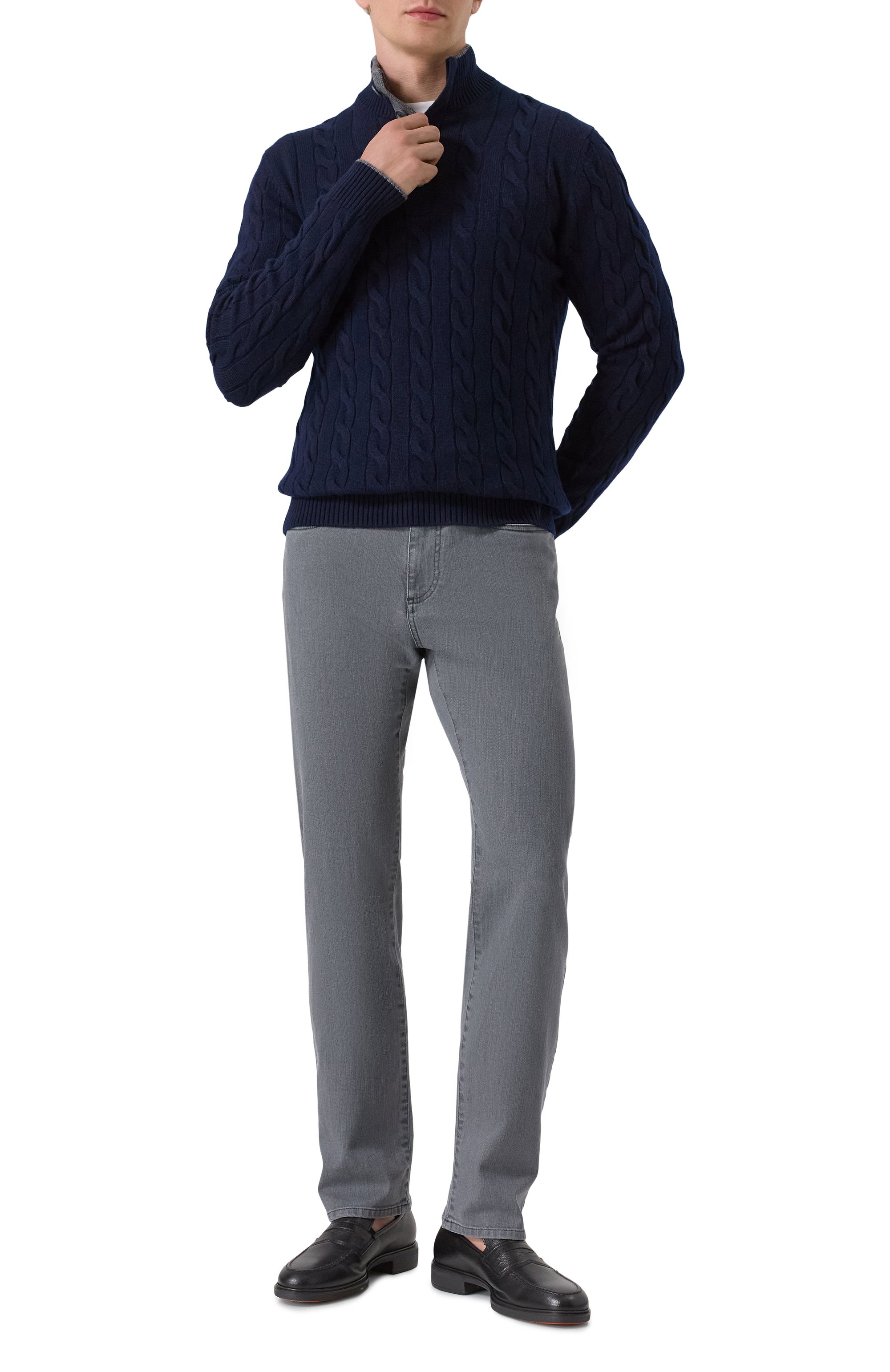 Кашемировый джемпер GRAN SASSO темно-синего цвета по цене 89250 руб., арт. 23151/15572, фото 2 Кашемировый джемпер GRAN SASSO, арт. 23151/15572, фото 2