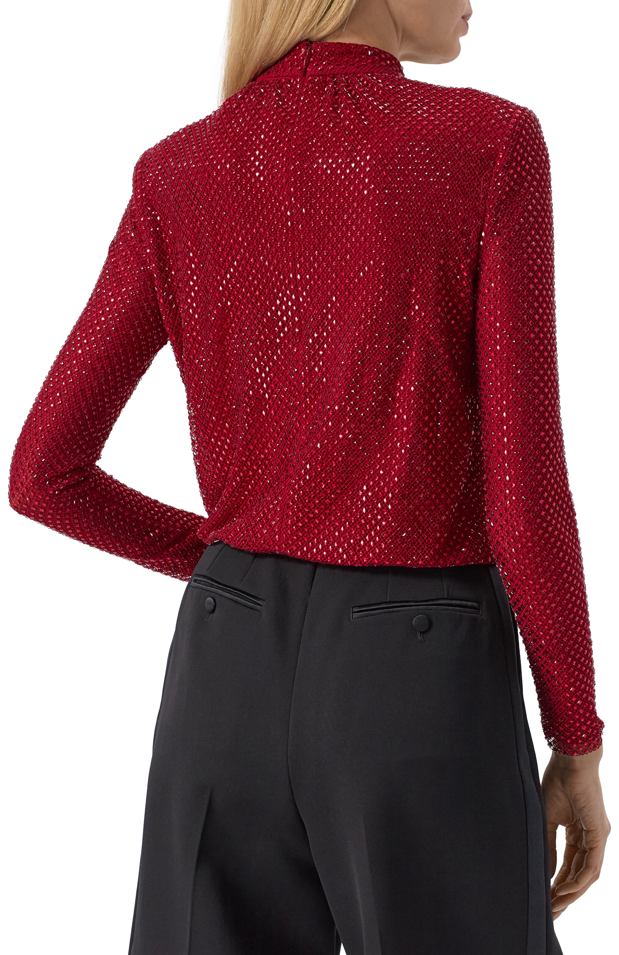 Топ с отделкой стразами SELF-PORTRAIT, арт. RS25923TR, фото 4