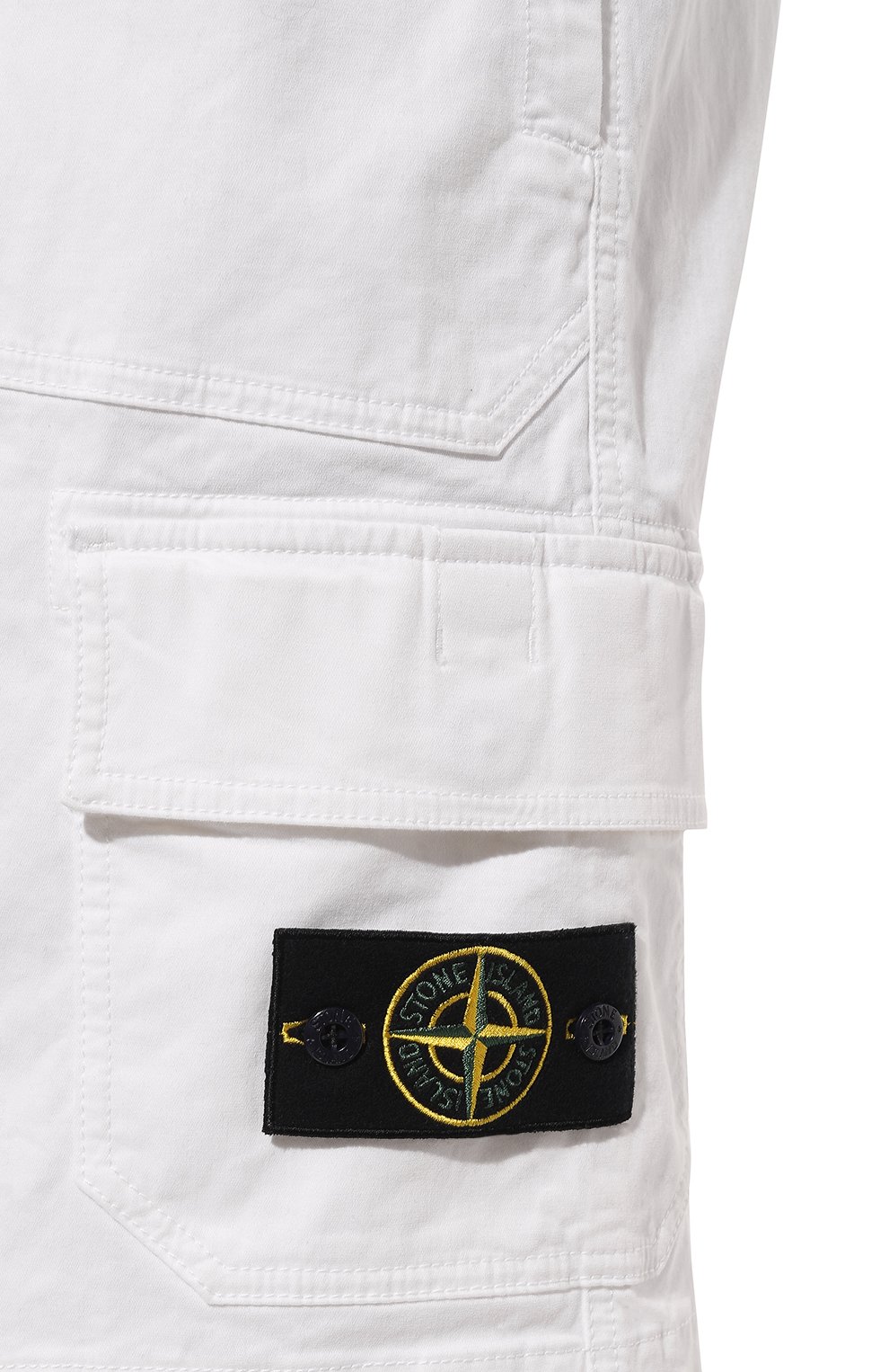 Хлопковые шорты STONE ISLAND белого цвета по цене 27900 руб., арт. 7815L0904, фото 5 Хлопковые шорты STONE ISLAND, арт. 7815L0904, фото 5