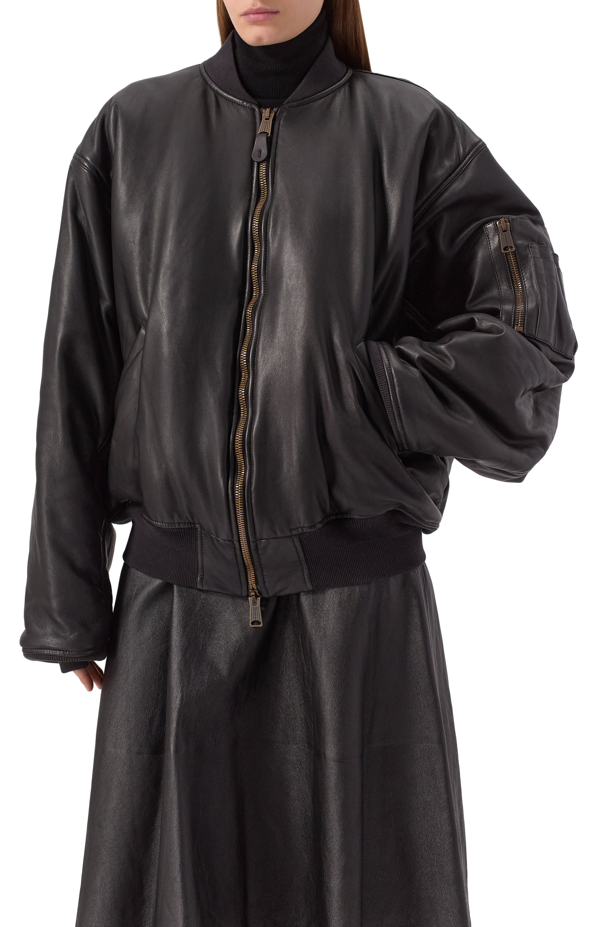 Кожаный бомбер BALENCIAGA, арт. 808911/TMS02, фото 3