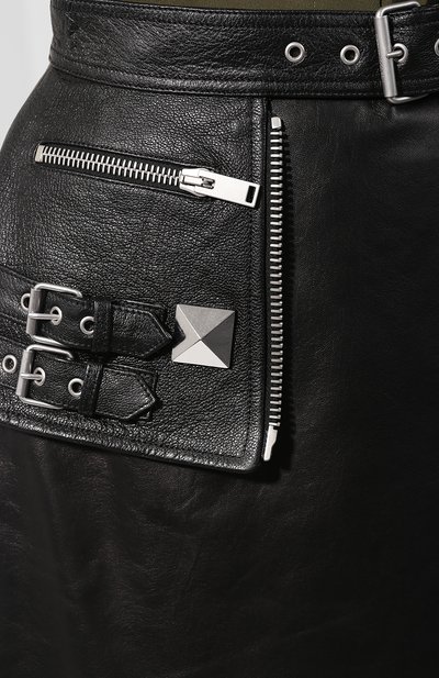 Кожаная юбка ALEXANDER MCQUEEN, арт. 594838/Q5ACQ, фото 5