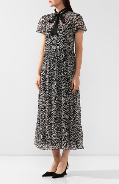 Шелковое платье REDVALENTINO черно-белого цвета по цене 85100 руб., арт. SR0VAI85/4JV, фото 3 Шелковое платье REDVALENTINO, арт. SR0VAI85/4JV, фото 3