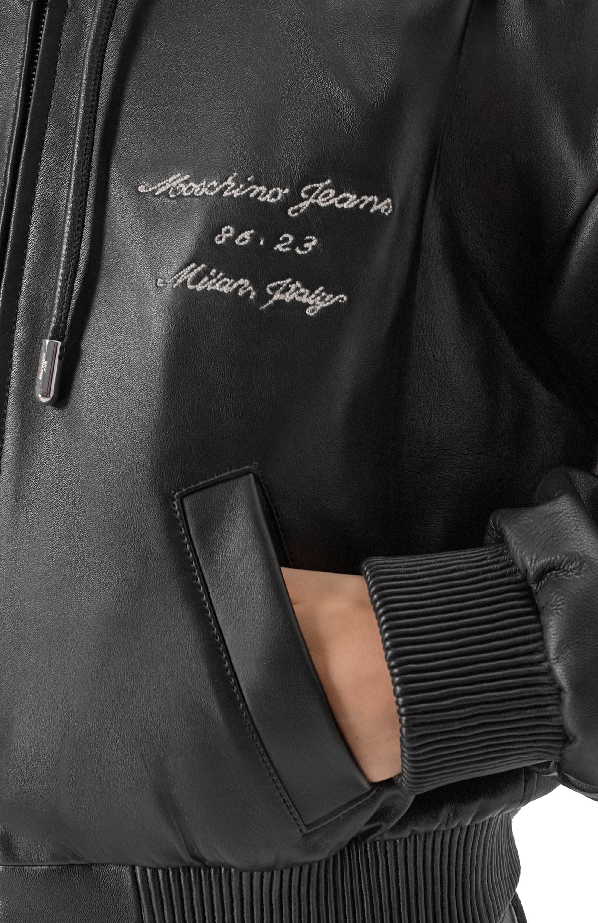 Кожаный бомбер M05CH1NO JEANS, арт. V3705/8216, фото 5