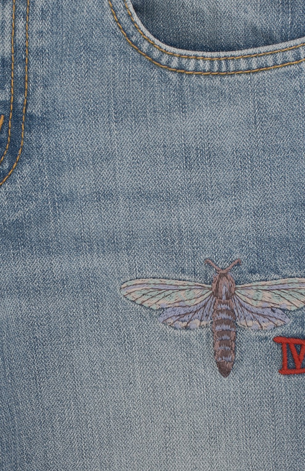 Джинсы с декоративными потертостями и вышивкой GUCCI, арт. 504725/XR990, фото 3