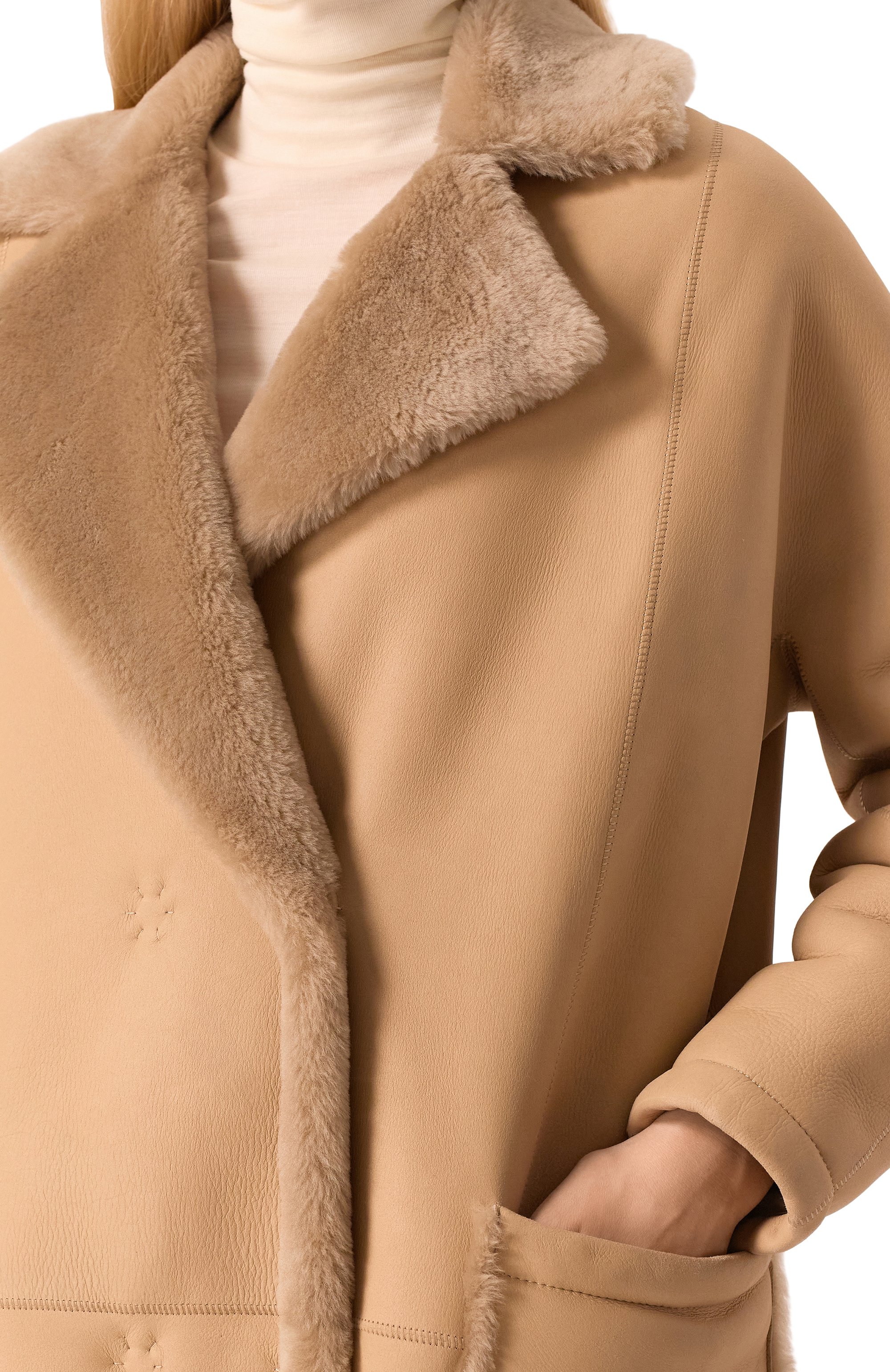 Дубленка из овчины LUDA NIKISHINA, арт. FC/FEDRA/NP-MR/BIEGE, фото 5