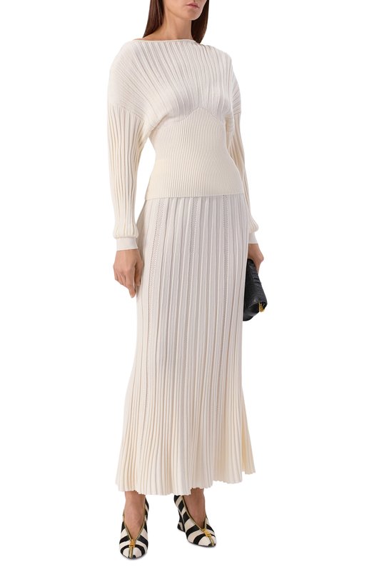 Пуловер из вискозы Balmain GF1AQ135/KJ30 Кремовый  GF1AQ135/KJ30 Фото 2