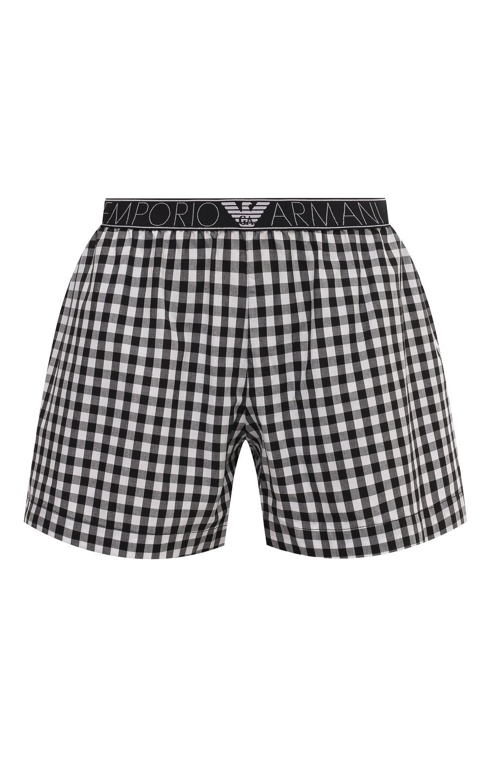 Хлопковые шорты EMPORIO ARMANI черно-белого цвета по цене 6155 руб., арт. 164816/4R242, фото 1 Хлопковые шорты EMPORIO ARMANI, арт. 164816/4R242, фото 1