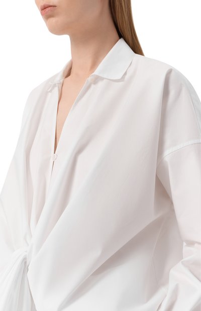 Хлопковая рубашка DARKPARK белого цвета по цене 67950 руб., арт. WSH33 FAC162/R0MY-LIGHT C0TT0N P0PELINE DRAP SHIRT, фото 5 Хлопковая рубашка DARKPARK, арт. WSH33 FAC162/R0MY-LIGHT C0TT0N P0PELINE DRAP SHIRT, фото 5