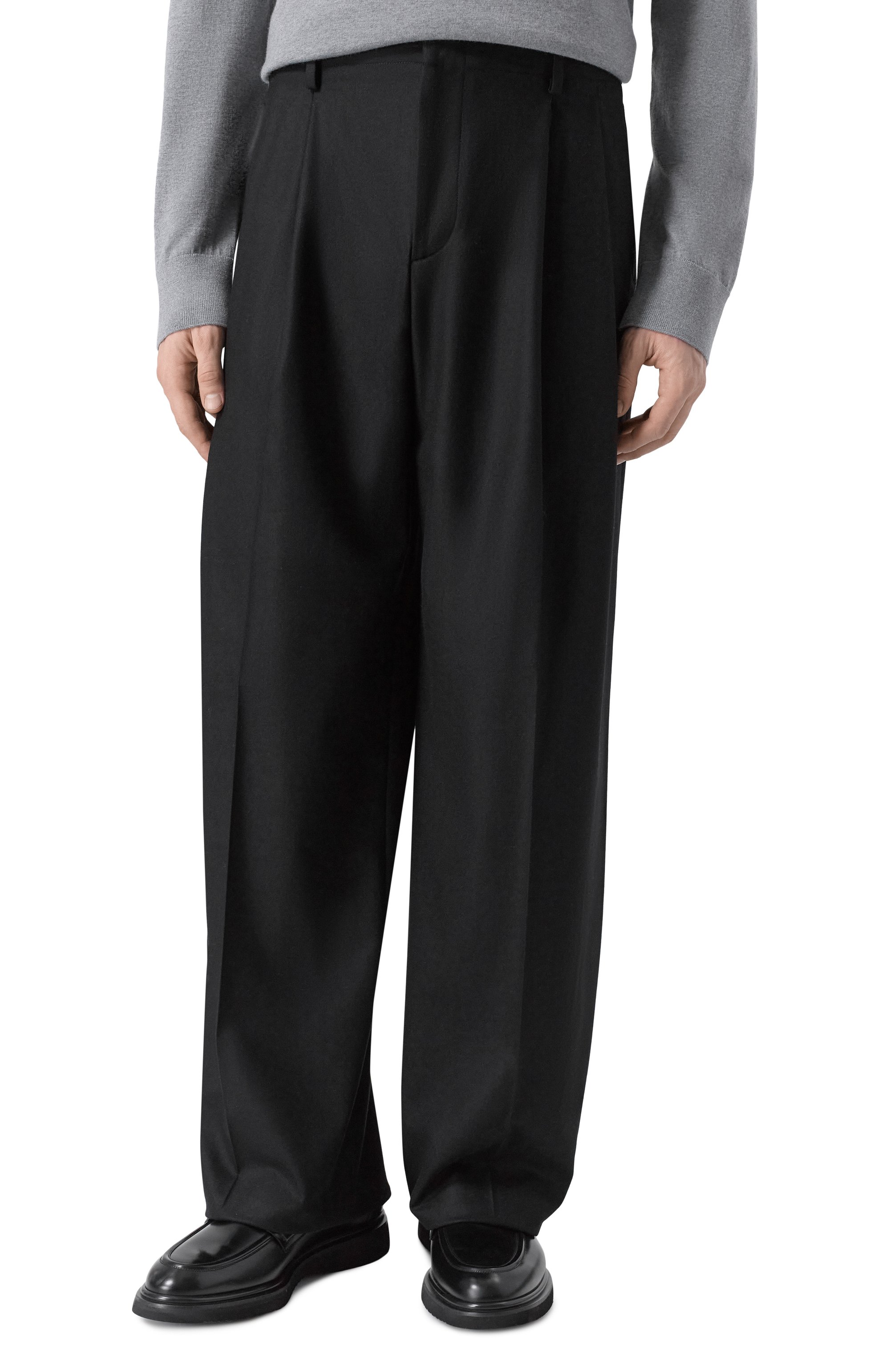 Брюки из шерсти и кашемира LANEUS черного цвета по цене 42600 руб., арт. F5LAMAKT277, фото 3 Брюки из шерсти и кашемира LANEUS, арт. F5LAMAKT277, фото 3