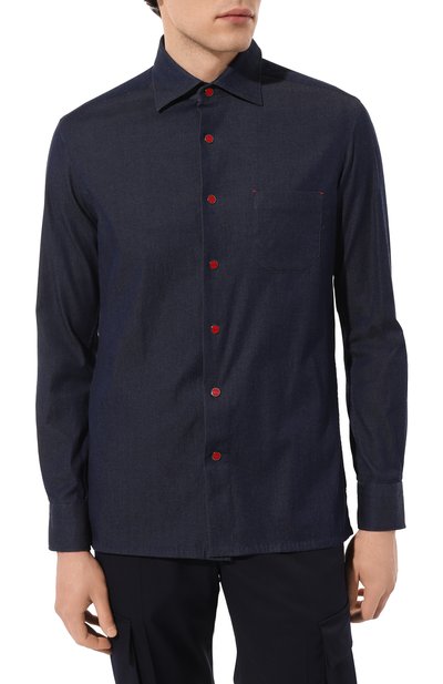 Хлопковая рубашка KITON, арт. UMCNERPH0862701/46-50, фото 3