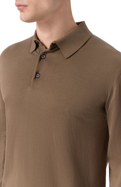 Хлопковое поло KITON коричневого цвета по цене 125000 руб., арт. UMKXX35K356, фото 5 Хлопковое поло KITON, арт. UMKXX35K356, фото 5