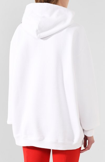 Хлопковое худи VETEMENTS белого цвета по цене 49350 руб., арт. SS20TR311 1620/W/WHITE, фото 4 Хлопковое худи VETEMENTS, арт. SS20TR311 1620/W/WHITE, фото 4