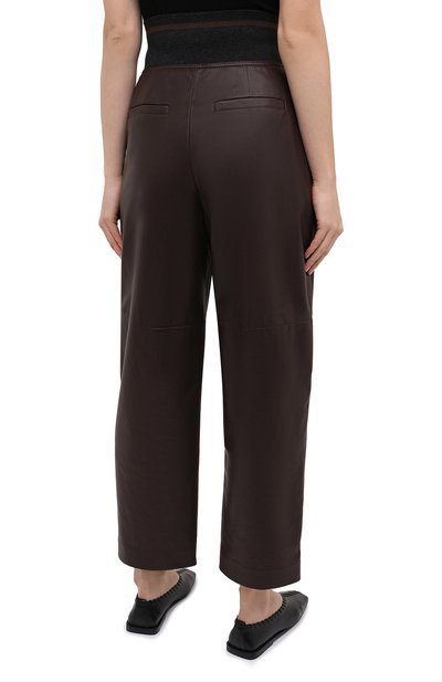 Кожаные брюки BRUNELLO CUCINELLI коричневого цвета по цене 414000 руб., арт. M0TANP7486, фото 4 Кожаные брюки BRUNELLO CUCINELLI, арт. M0TANP7486, фото 4
