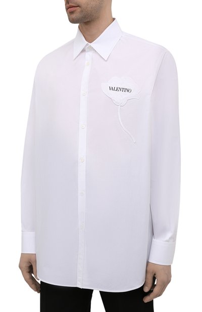 Хлопковая рубашка VALENTINO белого цвета по цене 89950 руб., арт. WV3ABA957H8, фото 3 Хлопковая рубашка VALENTINO, арт. WV3ABA957H8, фото 3
