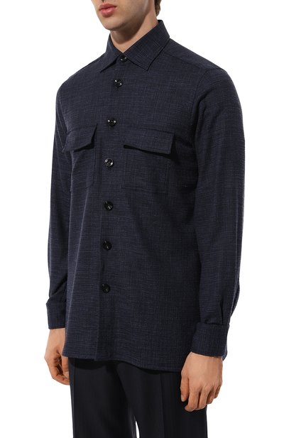 Рубашка из шерсти и шелка KITON, арт. UMC016K0643C, фото 3