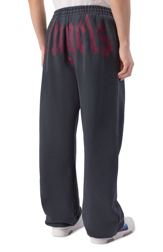 Хлопковые брюки Palm Angels PMCH025S26FLE003 Серый  PMCH025S26FLE003 Фото 4