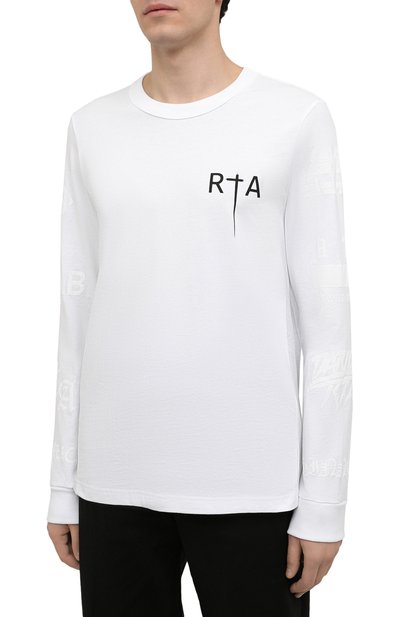 Хлопковый лонгслив RTA, арт. MF21-A094-7161WHTGT, фото 3
