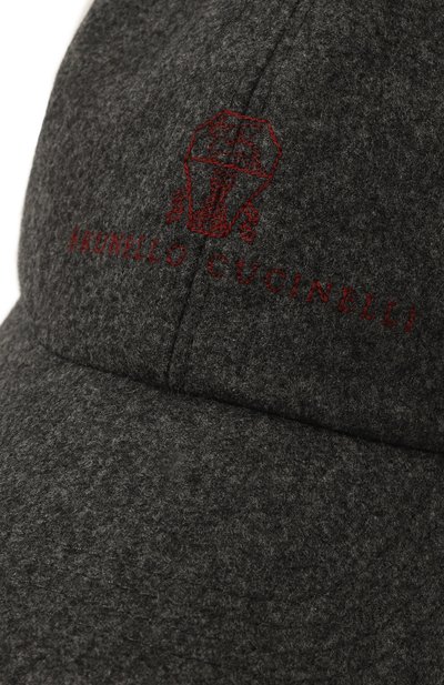 Шерстяная бейсболка BRUNELLO CUCINELLI темно-серого цвета по цене 63350 руб., арт. M038P9850W, фото 3 Шерстяная бейсболка BRUNELLO CUCINELLI, арт. M038P9850W, фото 3