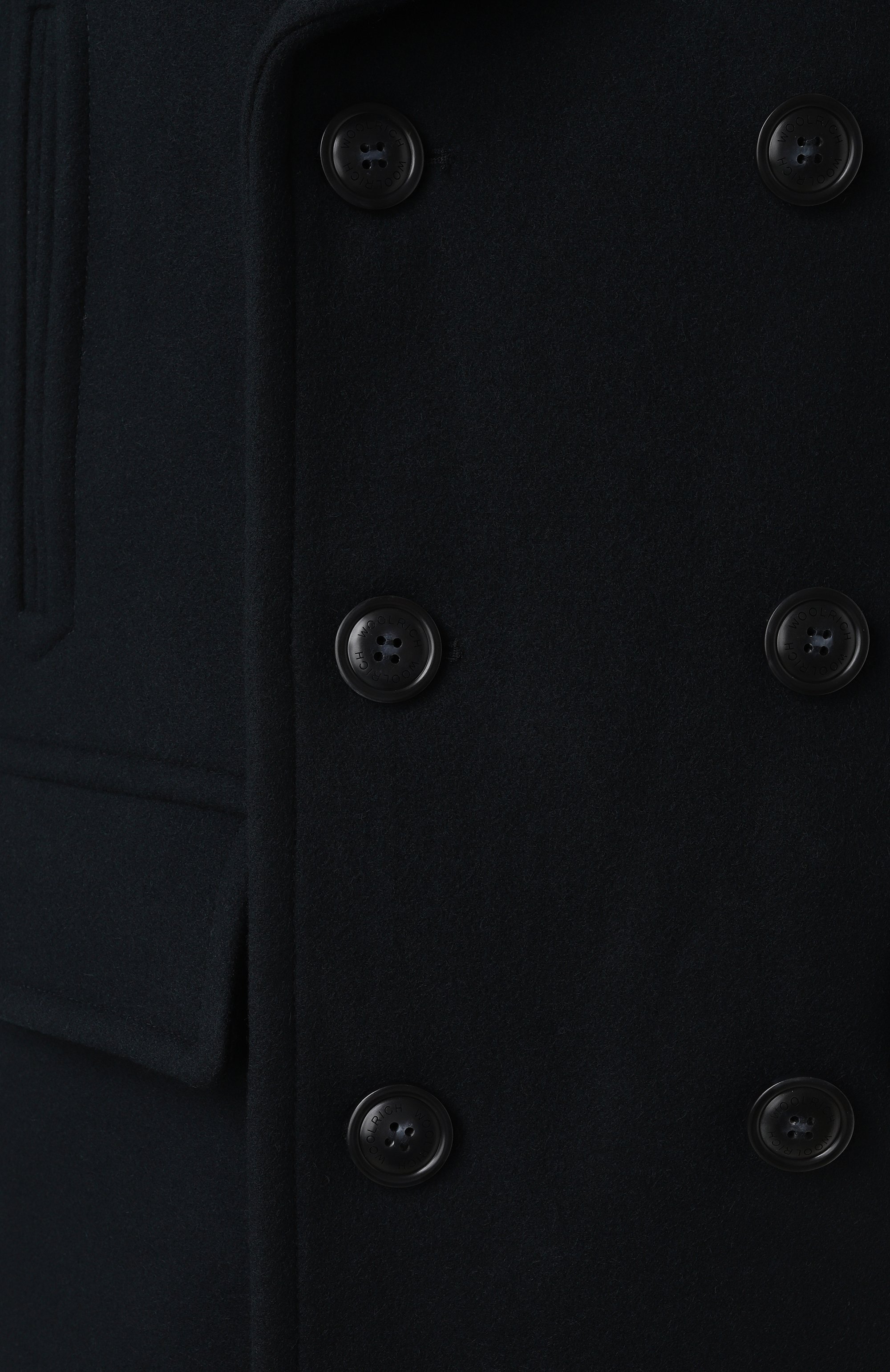 Шерстяной бушлат WOOLRICH темно-синего цвета по цене 109700 руб., арт. CFWOOU0976MRUT3798, фото 6 Шерстяной бушлат WOOLRICH, арт. CFWOOU0976MRUT3798, фото 6