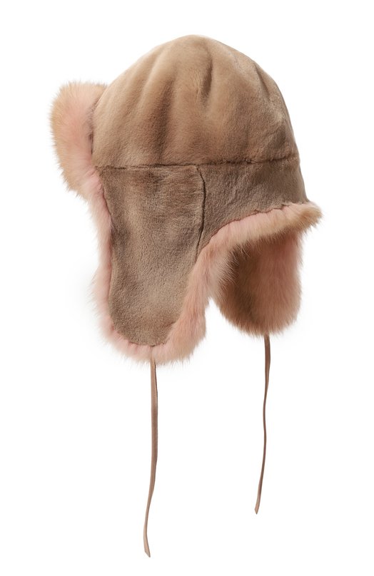 Меховая шапка-ушанка Селин из норки и соболя FurLand 0090907450164600000 Розовый  0090907450164600000 Фото 2