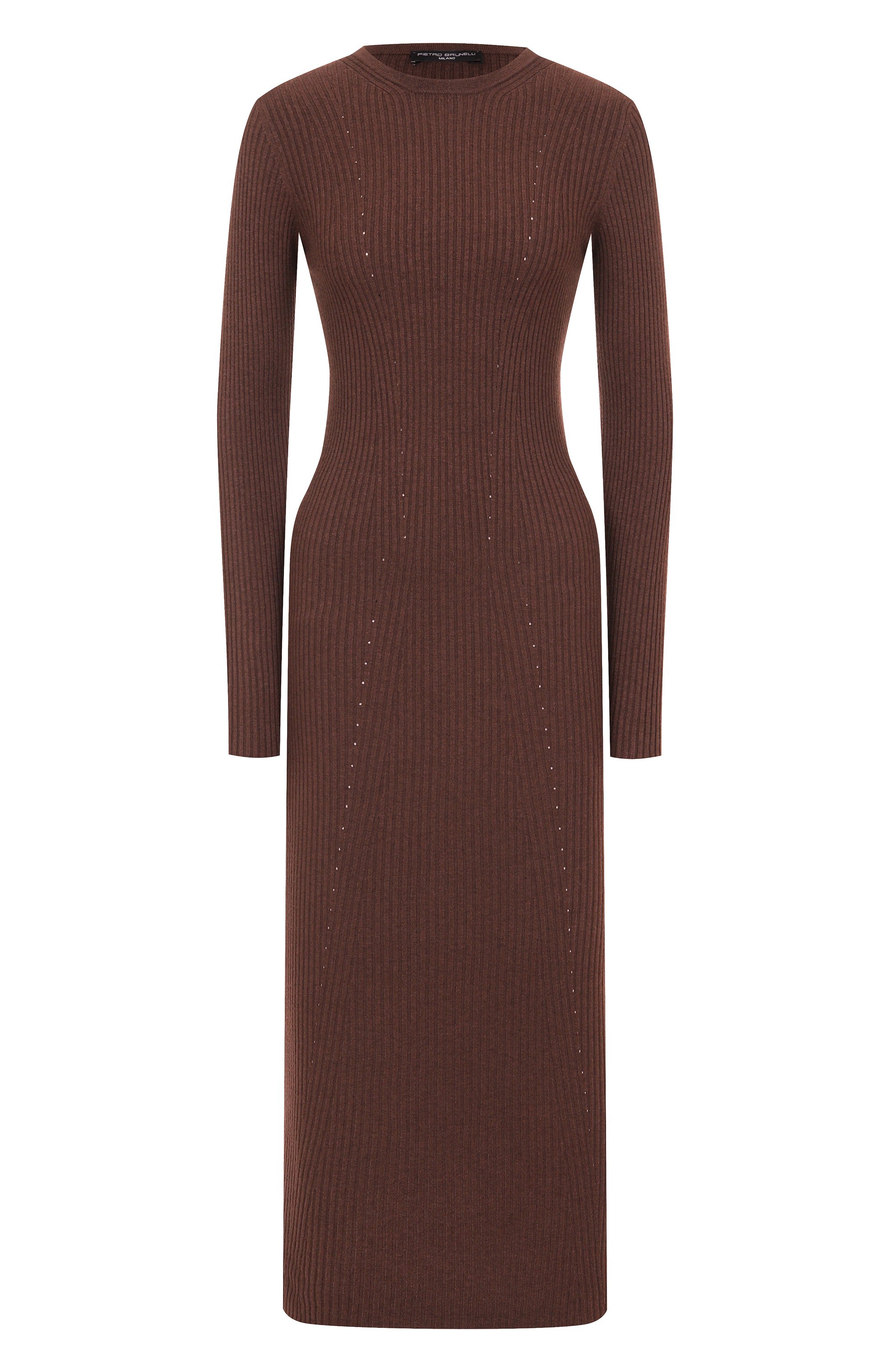 Платье PIETRO BRUNELLI коричневого цвета по цене 19950 руб., арт. AGM059/VIM038, фото 1 Платье PIETRO BRUNELLI, арт. AGM059/VIM038, фото 1