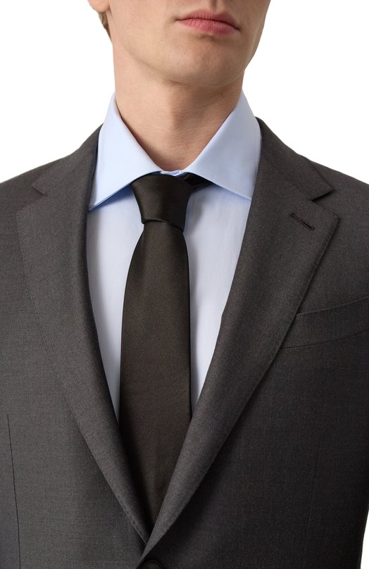 Шелковый галстук Corneliani 25U906-2520480 Чёрный  25U906-2520480 Фото 2